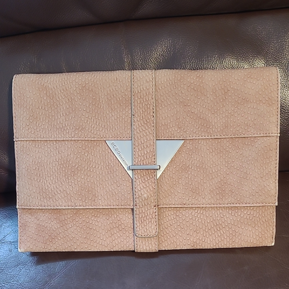 BCBGeneration Textured Tan Clutch